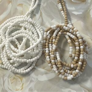 Elegant White and Tan waist bead Set